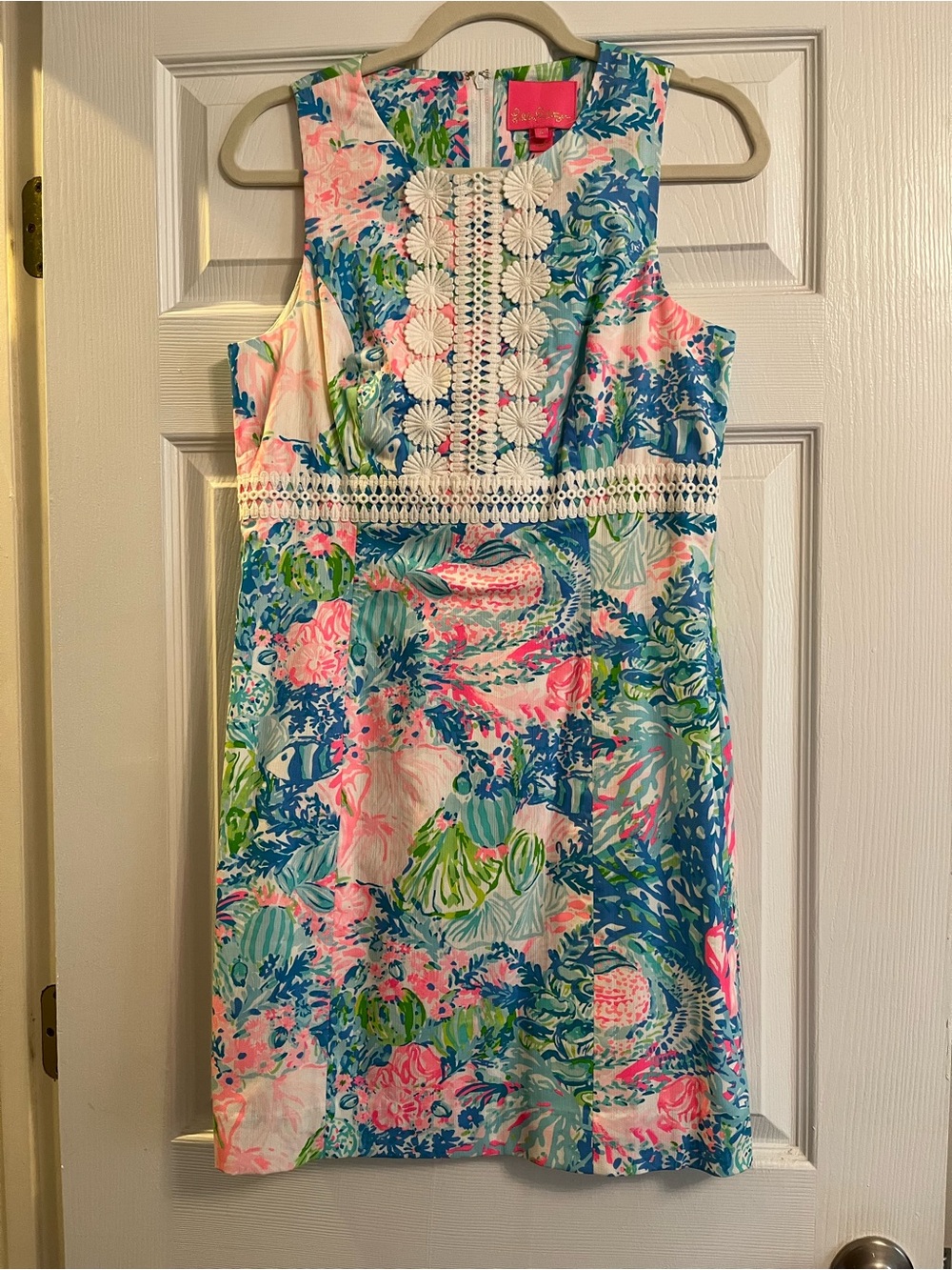 Lilly Pulitzer Multicolor Floral-Print Mini Dress — Pink, Blue, Green